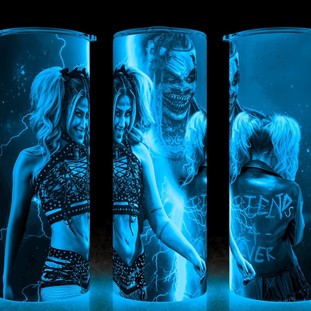 Glow in the Dark Alexa Bliss and Fiend Friends 4 Ever Wrestling Cup Mug Tumbler